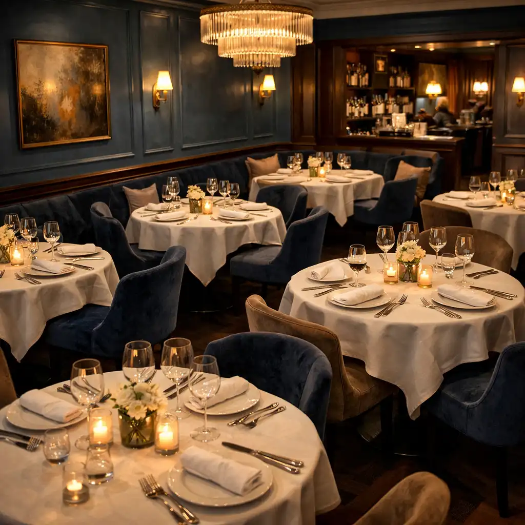 Salle élégante du restaurant Tables et Gourmand