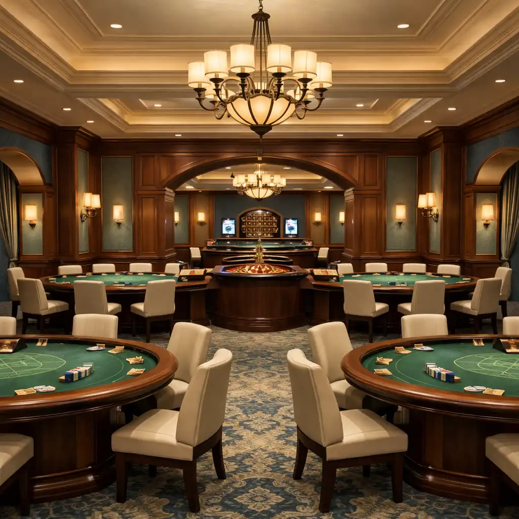 Salon de casino aux lumières tamisées