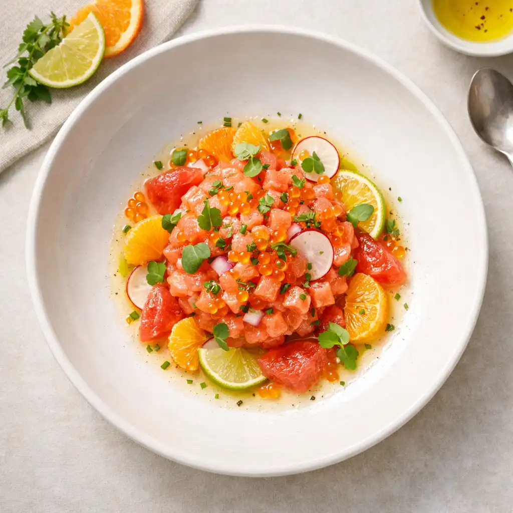 Tartare de saumon aux agrumes