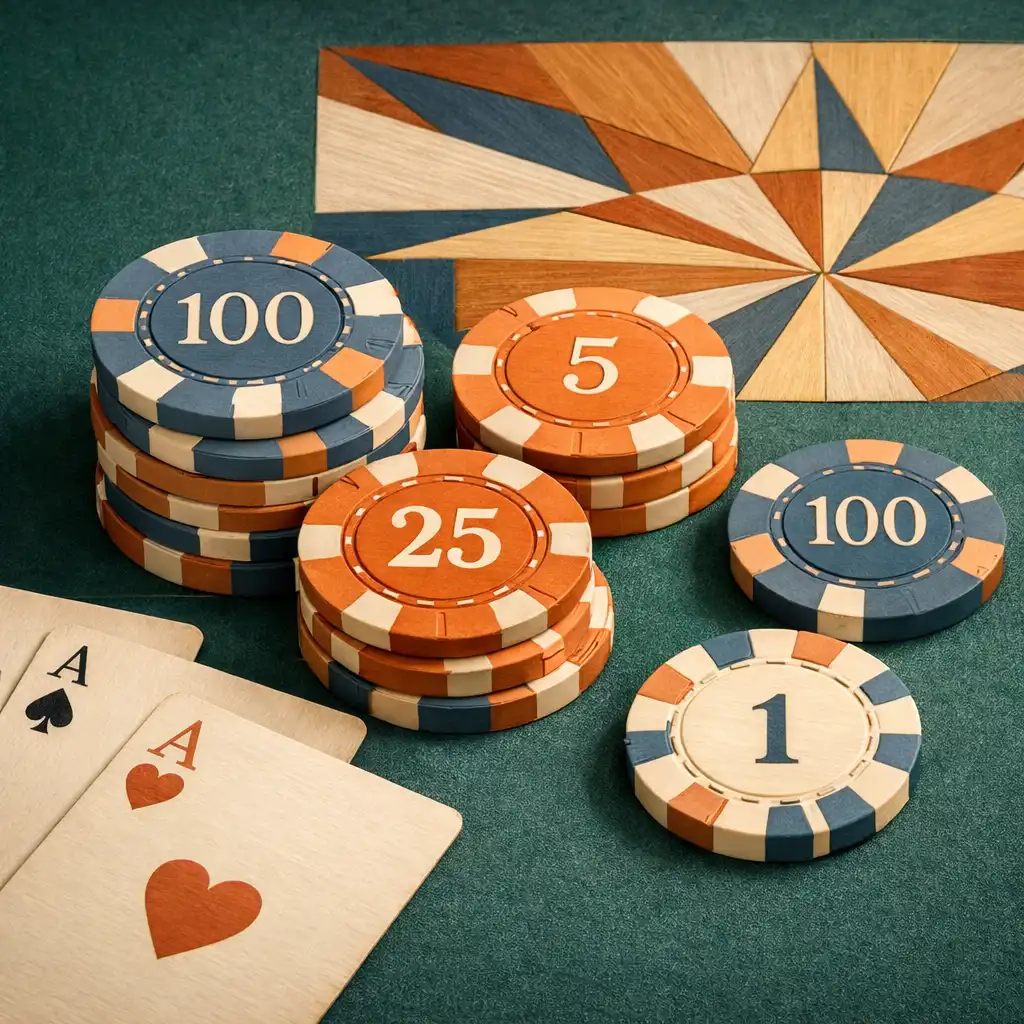 Gros plan sur des jetons de casino et des cartes à jouer disposés artistiquement sur un tapis vert