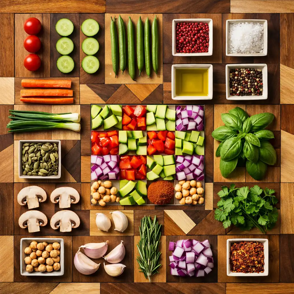 Le travail précis d'une assiette gastronomique